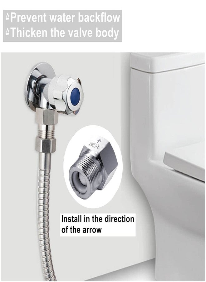 LDCRE صمام فحص نحاسي، سن ذكر ½ بوصة إلى سن أنثى ½ بوصة، مانع ارتداد أحادي الاتجاه، مطلي بالنيكل، لتوصيل خرطوم إمداد المياه لسخان المركبات الترفيهية، والمرحاض، وخزان المياه (قطعتان). - Image 2